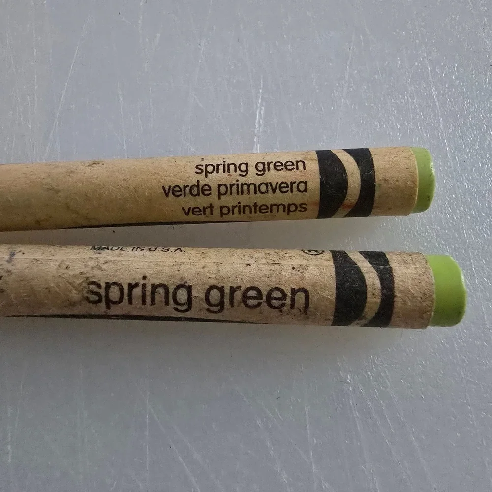 Crayola Crayons Spring Green Lot Of 2 Replacement Art Supplies  Green Retro 2pc